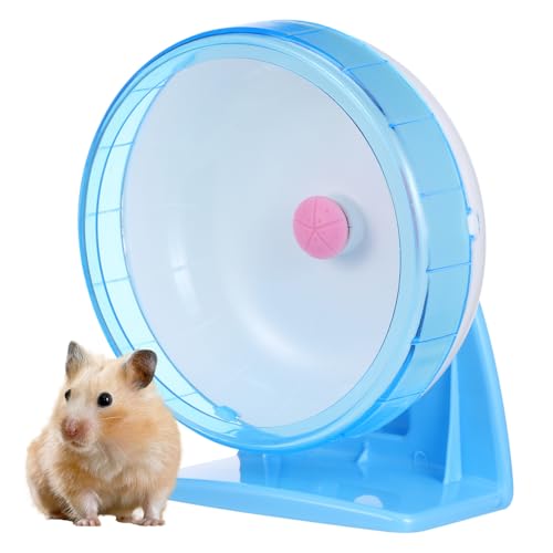 CVUTOVO Hamsterrad mit Stabilem Standfuß Großes Laufrad für Kleintiere Wie Hamster Mäuse Meerschweinchen Abnehmbar und Einfach zu Reinigen Blau von CVUTOVO