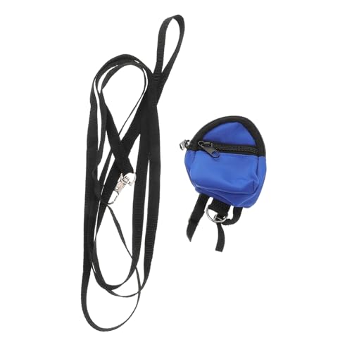 CVUTOVO Haustier gekleideter Rucksack Bartagame an Leine Reptiliengurt Professionelle Leine für Bartagame Bartagamen-Gehleine verstellbare Eidechsenleine Echsenkabelbaum Metall Blau von CVUTOVO