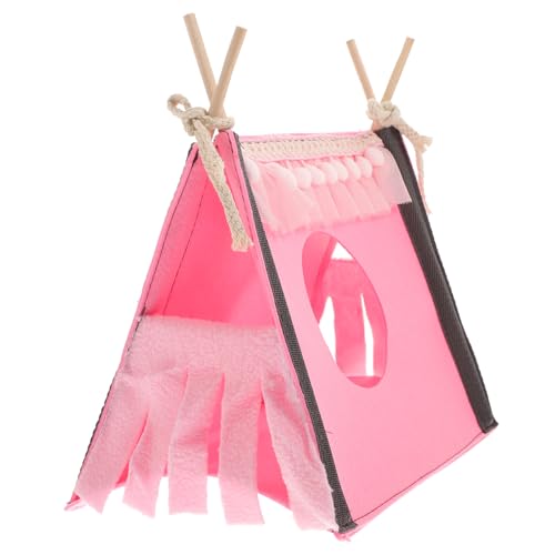 CVUTOVO Haustierkabbitnest Hütte Vlies Kaninchenstall klein Meerschweinchen Hase kanninchenhäuser kaninchenhäuser Haustierhaus Hamster Winterhaus Hamster verstecken gefühlt Rosa von CVUTOVO