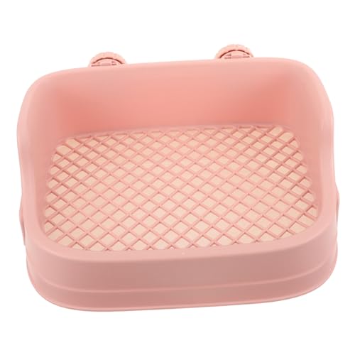 CVUTOVO Kasten Haustier Töpfchen Ausbildung Hasenkäfig Kleiner Tierstreu Toiletten-Trainingssitz Wurf Hamster klo kaninchentoilette litterbox Haustierstreubecken Haustierkäfig Plastik Rosa von CVUTOVO