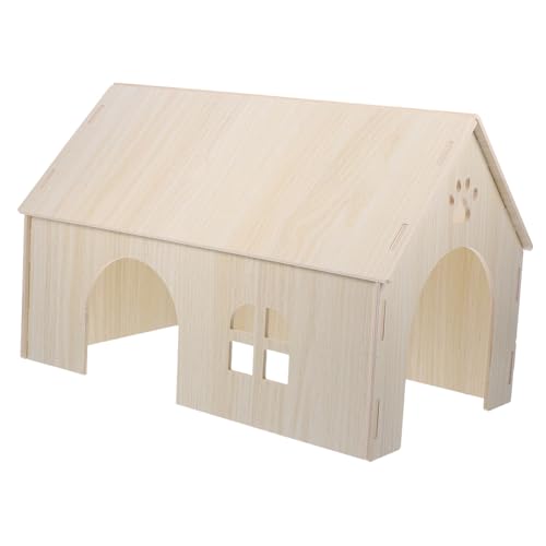 CVUTOVO Kleintierhaus aus Holz für Meerschweinchen und Geräumiges Versteck für Kleine Haustiere Sicher und Langlebig Entspannen Käfig von CVUTOVO