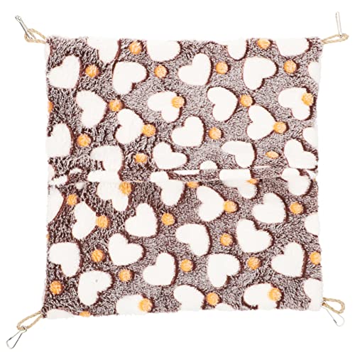 CVUTOVO Kuschelhängematte für Kleintiere Warmes Hamsterbett aus Atmungsaktivem Material für Meerschweinchen und Chinchillas Bequem und Strapazierfähig für Winter Braun mit von CVUTOVO