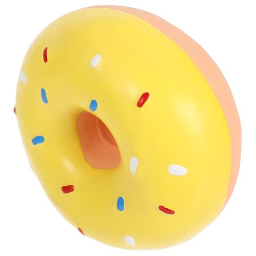 CVUTOVO Latex Quietschspielzeug für Hunde Donut Form Kauspielzeug Strapazierfähiges für Welpen und Kleine Hunde Interaktives Geräuschspielzeug zur Zahnreinigung und Plaque Reduzierung von CVUTOVO