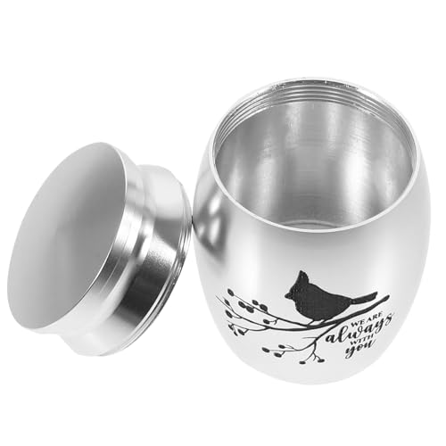 CVUTOVO Mini Urne für Vogel Silbern Haustier Urne für Papageien Design für Tiergedenken Kleine Kapazität für Haustiere CVUTOVO Mini Urne für Vogel Silbern Haustier Urne für Papageien Design für Tiergedenken Kleine Kapazität für Haustiere von CVUTOVO