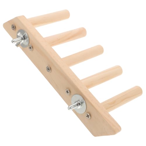 CVUTOVO Natürliche Vogelstange aus Holz Papageienleiter Kletterspielzeug für Kleine und Mittelgroße Vögel Robustes Mehrschicht klettergerüst für Wellensittiche und Sittiche Langlebig und von CVUTOVO