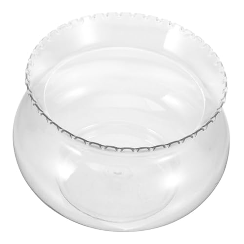 CVUTOVO Rundes Miniatur Fischglas Transparentes Platzsparendes Betta Aquarium Mikroskopisches Terrarium für Büro und Zuhause Bruchsicher Einfacher Unterhalt Dekoratives Kleines von CVUTOVO
