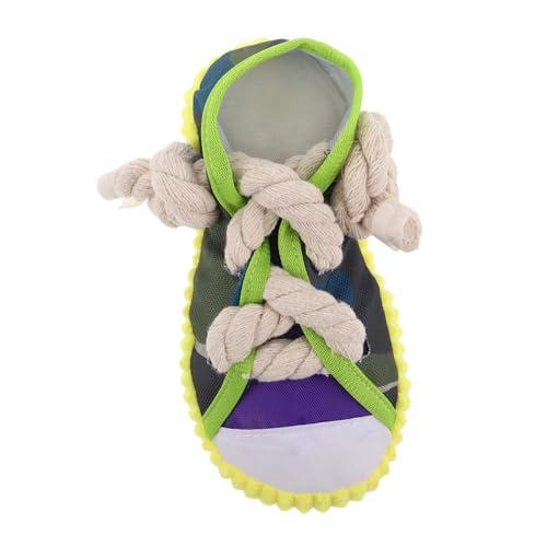 CVUTOVO Squeaky Hausschuh Design Baumwollseil Kauspielzeug für Welpen Zahnen Tragbar und Reisefreundlich Fördert Aktives Spiel und Bindung von CVUTOVO