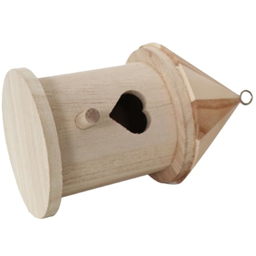 CVUTOVO Unvollendetes Holz Vogelnest zum Selbstgestalten Wetterfester Vogelhäuschen Nistkasten mit Herzförmiger Öffnung DIY Vogelhaus zum Bemalen Kleine Vogel Futterstation für Garten und von CVUTOVO