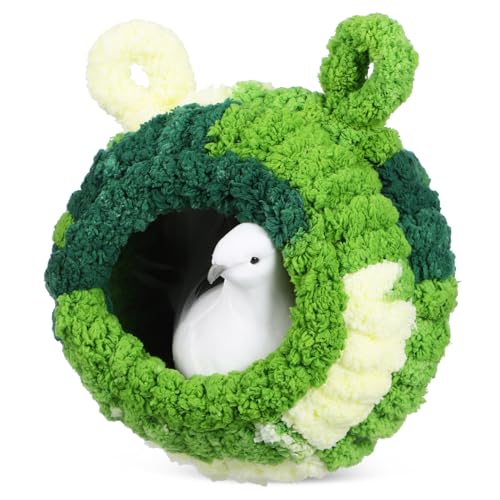 CVUTOVO Vogel Nest Winterbett aus Plüsch Samt Verstärktes Brutnest für Wellensittiche und Kleine Vögel Gemütliches Snuggle Haus Dekoratives Vogelhäuschen Geeignet für Vogelkäfig Zubehör von CVUTOVO
