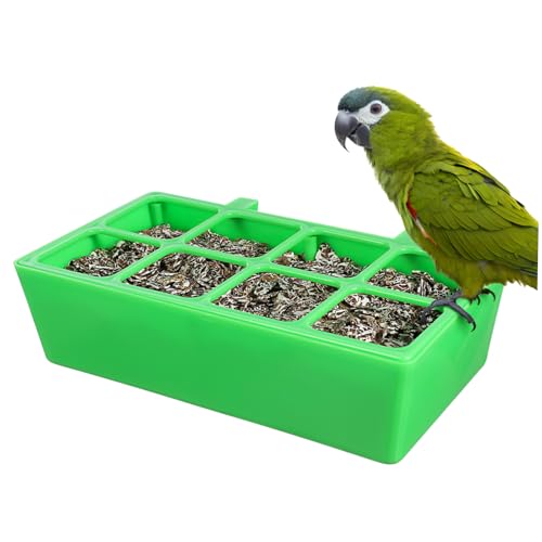 CVUTOVO Zubringer Wachtel-Feeder Vogelfütterungshalter Kleiner Vogelhäuschen Futternapf für Vögel Vogelfütterer Sittich Futterhalter Vogelzubehör Hühnerfutter Plastik Green von CVUTOVO