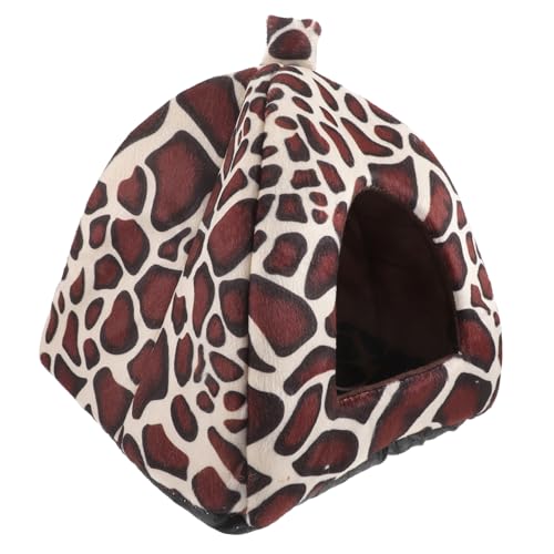 CVUTOVO kleines Hamsterhaus Nest drinnen Hamsterbetten Hamster- Stall kleine Hamsterhütte fühlte Hamsterhaus Hamsterversteck Hütte dekoratives Chinchillahaus Haushamster Samt Leopard von CVUTOVO