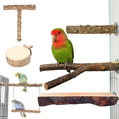 6 multifunktionale Vogelzweige bieten bequemen Ruhe- und Unterhaltungsraum für Vögel, perfekt für Tierhandlungen, Vogelpapageien, Schaukelspielzeug, Vogelpapageien, Spielzeug, Schaukel von CVZQTE