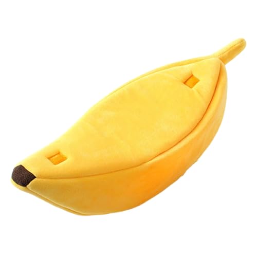 Pet Banana Bed House Soft Indoor Halbgeschlossenes Höhlenzelt für Kätzchen, Welpen, kleine Tiere, dickes Kissen, Innen-Hundehäuser für kleine Hunde von CVZQTE