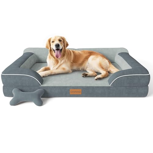 CWAWZ Extra großes Hundebett, orthopädisches XL-Hundebett mit kühlendem Gel-Memory-Schaum, wasserdichtes Haustierbett mit abnehmbarem, waschbarem Bezug, 106,7 cm, Haustiersofa, Couch, holländischer CWAWZ Extra großes Hundebett, orthopädisches XL-Hundebett mit kühlendem Gel-Memory-Schaum, wasserdichtes Haustierbett mit abnehmbarem, waschbarem Bezug, 106,7 cm, Haustiersofa, Couch, holländischer von CWAWZ