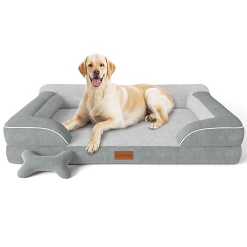 CWAWZ Jumbo-Hundebetten für extra große Hunde, orthopädisches Hundebett mit kühlendem Gel-Memory-Schaum, wasserdichtes Haustierbett mit abnehmbarem, waschbarem Bezug, 114,3 cm, Haustiersofa, Couch CWAWZ Jumbo-Hundebetten für extra große Hunde, orthopädisches Hundebett mit kühlendem Gel-Memory-Schaum, wasserdichtes Haustierbett mit abnehmbarem, waschbarem Bezug, 114,3 cm, Haustiersofa, Couch von CWAWZ