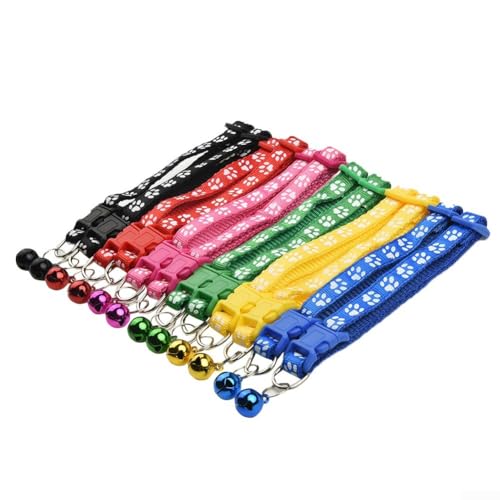 CWOQOCW Hundehalsband, verstellbar, für Katzen, Welpen, Schnalle für perfektes Halsband mit Glöckchen, 12-teiliges Set CWOQOCW Hundehalsband, verstellbar, für Katzen, Welpen, Schnalle für perfektes Halsband mit Glöckchen, 12-teiliges Set von CWOQOCW