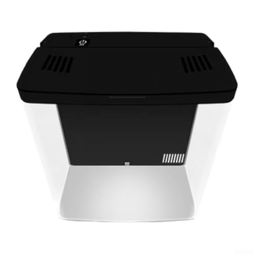 Desktop-Aquarium-Starter-Set mit LED-Perlen mit hoher Helligkeit und dreilagigem Filtersystem, kompakter Acryltank für kleine Wassertiere (schwarz) von CWOQOCW