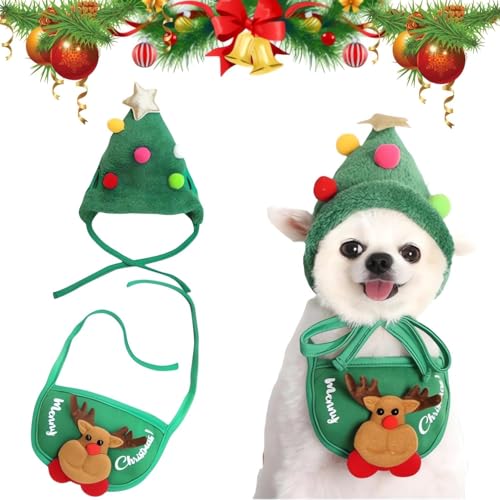 Niedlicher Weihnachtsbaum-Pom-Pom-Hundehut, Party-Haustier-Plüsch-Kopfbedeckungszubehör, Bekleidung, lustiger weicher Haustierhut für Hunde und Katzen Niedlicher Weihnachtsbaum-Pom-Pom-Hundehut, Party-Haustier-Plüsch-Kopfbedeckungszubehör, Bekleidung, lustiger weicher Haustierhut für Hunde und Katzen von CXNZRLVY