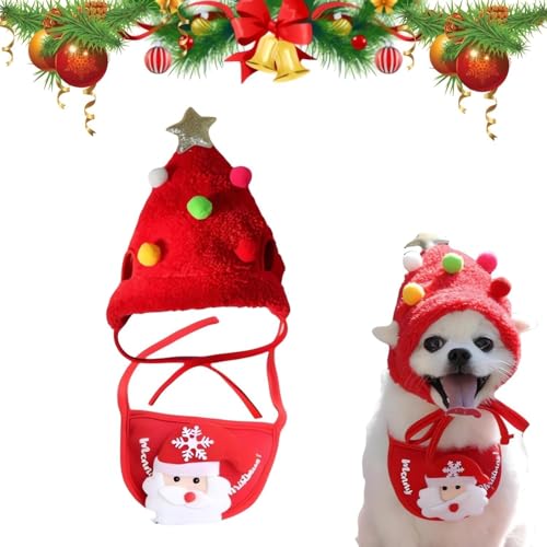 Niedlicher Weihnachtsbaum-Pom-Pom-Hundehut, Party-Haustier-Plüsch-Kopfbedeckungszubehör, Bekleidung, lustiger weicher Haustierhut für Hunde und Katzen Niedlicher Weihnachtsbaum-Pom-Pom-Hundehut, Party-Haustier-Plüsch-Kopfbedeckungszubehör, Bekleidung, lustiger weicher Haustierhut für Hunde und Katzen von CXNZRLVY