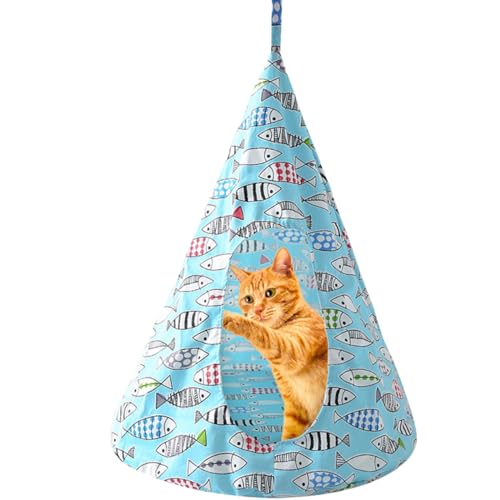 CXYYXF Atmungsaktive Katzen-Hängematte-Bett, bequem, hängend, Haustier-Hängematte, Bettschaukel für Katzen, kleine Hunde, Kaninchen, See-Blau, Größe S CXYYXF Atmungsaktive Katzen-Hängematte-Bett, bequem, hängend, Haustier-Hängematte, Bettschaukel für Katzen, kleine Hunde, Kaninchen, See-Blau, Größe S von CXYYXF
