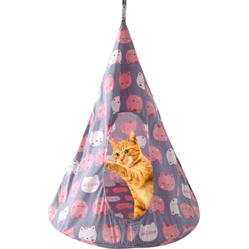 CXYYXF Atmungsaktive Katzen-Hängematte-Bett, bequem, hängend, Haustier-Hängematte, Bettschaukel für Katzen, kleine Hunde, Kaninchen (Grau, klein) von CXYYXF