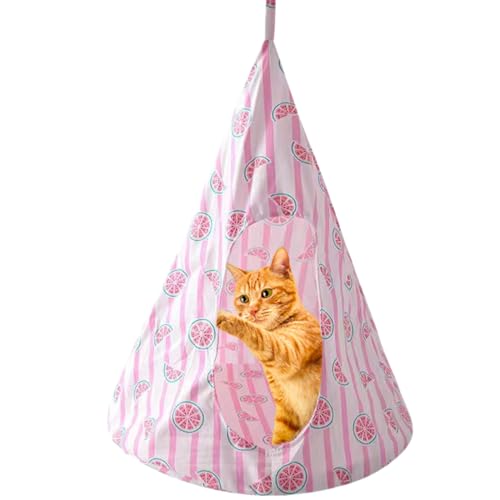 CXYYXF Atmungsaktive Katzen-Hängematte-Bett, bequem, hängend, Haustier-Hängematte, Bettschaukel für Katzen, kleine Hunde, Kaninchen (Rosa, klein) von CXYYXF