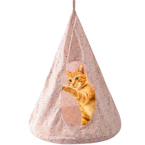 CXYYXF Atmungsaktive Katzen-Hängematte-Bett, bequem, hängend, Haustier-Hängematte, Bettschaukel für Katzen, kleine Hunde, Kaninchen (Rosa-Orange, klein) von CXYYXF