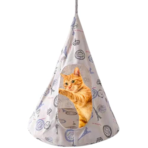 CXYYXF Atmungsaktive Katzen-Hängematte-Bett, bequem, hängend, Haustier-Hängematte, Bettschaukel für Katzen, kleine Hunde, Kaninchen (Weißer Turm, klein) von CXYYXF