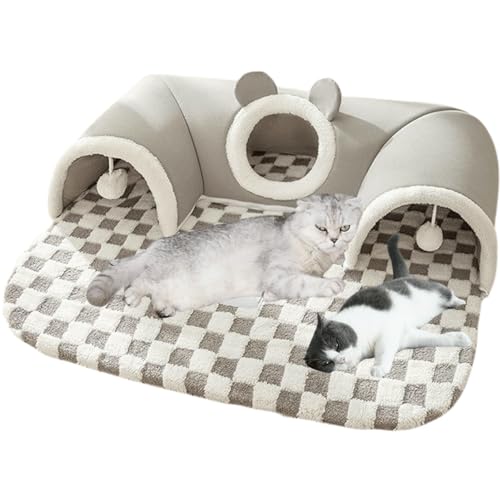 Katzentunnelbett für den Innenbereich, Katzenhöhle für mehrere Katzen, Katzenrohr mit Katzenbällen, Spielzeug, abnehmbares Katzenbett, waschbar, Kleintier-Tunnel für Kätzchen, Häschen (Grau, XL) Katzentunnelbett für den Innenbereich, Katzenhöhle für mehrere Katzen, Katzenrohr mit Katzenbällen, Spielzeug, abnehmbares Katzenbett, waschbar, Kleintier-Tunnel für Kätzchen, Häschen (Grau, XL) von CXYYXF