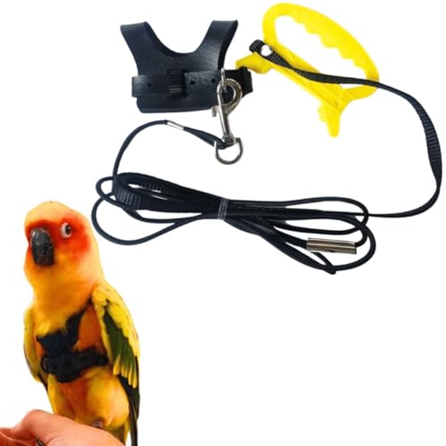 Vogelfluggeschirrweste, Papageien-Fluganzug mit Leine für Sittiche, Nymphensittiche, Wellensittiche, Vogelfliegende Kleidung mit Seil und Griff, für Outdoor-Aktivitäten, Training, Anti-Biss (L) von CXYYXF