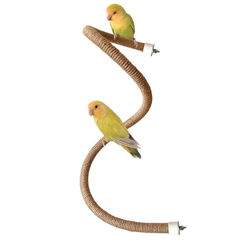 Vogelseil-Sitzstange, 100 cm, Baumwollseil, Spiralspielzeug, Vogel-Bungee-Seil, Sitzstangen, Sittiche, Spielzeug für Nymphensittiche, Sittiche, Sittiche, Sittiche, Sittiche, Finken von CXYYXF