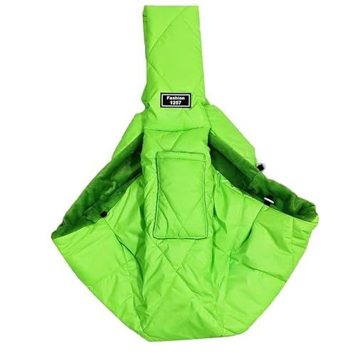 CYBERNOVA Small Pet Dog Cat Sling Carrier für 3-15 lbs, warm und Winddicht mit Tasche, Hand-Free Pet Bag Dog Cat Puppy Carry Bag für Winter kaltes Wetter (grün) von CYBERNOVA