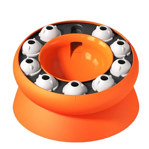 CYBUCH Futternapf für langsames Verzehren für Katzen, Futter für Hunde und Katzen, rotierender Futterspender für langsames Verlust, Futter für langsames Futternapf für Katzen, Orange von CYBUCH