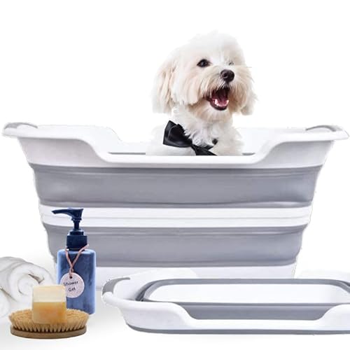 CYGNE Faltbare Haustier-Badewanne mit Wasserablaufstopfen für Welpen, kleine Hunde, Katzen, BPA-frei, Grau CYGNE Faltbare Haustier-Badewanne mit Wasserablaufstopfen für Welpen, kleine Hunde, Katzen, BPA-frei, Grau von CYGNE