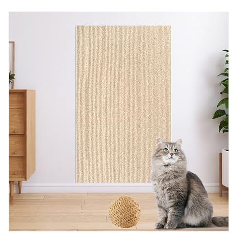CYHTYM Kratzmatte Katze Selbstklebend Zuschneidbares, selbstklebendes Katzenkratzpad, DIY-Kletterkratzer, 23,6 x 39,3 Zoll, Katzenkratz-Couchschutz,(Beige Color,60x100cm/23.6x39.3) von CYHTYM