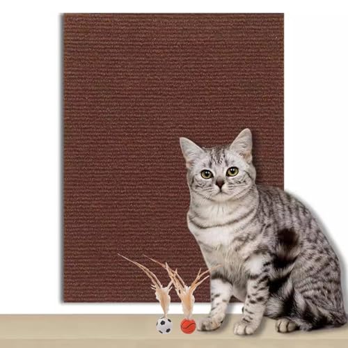 Kratzmatte Katze Selbstklebend Zuschneidbare Katzenkratzmatte für Schutz von Möbeln, selbstklebende Anti-Katzen-Kratzunterlage für Schutz der Couch und Baumpfosten für Katzenkratzer(Brown,30x60cm/11. Kratzmatte Katze Selbstklebend Zuschneidbare Katzenkratzmatte für Schutz von Möbeln, selbstklebende Anti-Katzen-Kratzunterlage für Schutz der Couch und Baumpfosten für Katzenkratzer(Brown,30x60cm/11. von CYHTYM
