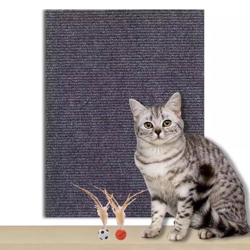 Kratzmatte Katze Selbstklebend Zuschneidbare Katzenkratzmatte für Schutz von Möbeln, selbstklebende Anti-Katzen-Kratzunterlage für Schutz der Couch und Baumpfosten für Katzenkratzer(Dark grey,60x100c Kratzmatte Katze Selbstklebend Zuschneidbare Katzenkratzmatte für Schutz von Möbeln, selbstklebende Anti-Katzen-Kratzunterlage für Schutz der Couch und Baumpfosten für Katzenkratzer(Dark grey,60x100c von CYHTYM