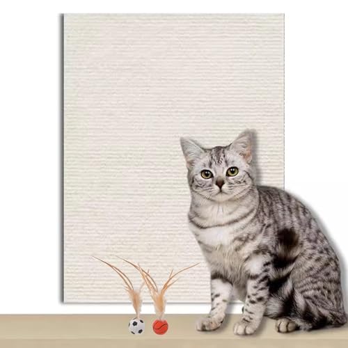 Kratzmatte Katze Selbstklebend Zuschneidbare Katzenkratzmatte für Schutz von Möbeln, selbstklebende Anti-Katzen-Kratzunterlage für Schutz der Couch und Baumpfosten für Katzenkratzer(Off white,60x60cm Kratzmatte Katze Selbstklebend Zuschneidbare Katzenkratzmatte für Schutz von Möbeln, selbstklebende Anti-Katzen-Kratzunterlage für Schutz der Couch und Baumpfosten für Katzenkratzer(Off white,60x60cm von CYHTYM
