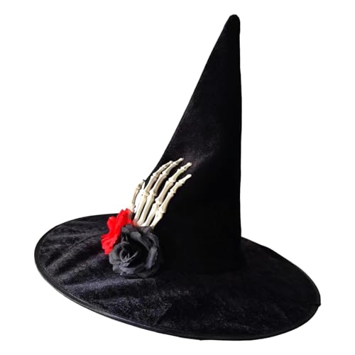 CYILPR Haarspange, trendiger Hexenhut für Teenager, mit Totenkopf-Hand, Rose, Mode, Erwachsene, Teenager, Hexenhut, Halloween, Karneval, Cosplay CYILPR Haarspange, trendiger Hexenhut für Teenager, mit Totenkopf-Hand, Rose, Mode, Erwachsene, Teenager, Hexenhut, Halloween, Karneval, Cosplay von CYILPR