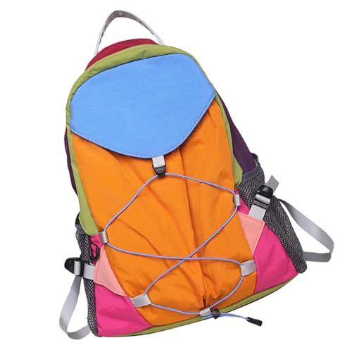 Farbenfroher Vintage-Outdoor-Rucksack für trendige Jugendliche und Erwachsene, große Kapazität, Bungees-Kordelzug, Tagesrucksack, Schultasche, Büchertasche, Orange, L Farbenfroher Vintage-Outdoor-Rucksack für trendige Jugendliche und Erwachsene, große Kapazität, Bungees-Kordelzug, Tagesrucksack, Schultasche, Büchertasche, Orange, L von CYILPR