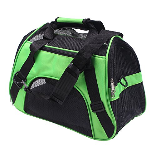 Tragetasche Hund,Hundetasche Tragbare Haustier Rucksack Messenger Carrier Taschen Katze Hundeträger Ausgehende Reise Teddy Pakete Atmungsaktiv kleine Pet Handtasche Slings (Color : Green, Size : 47X von CYMKYQ