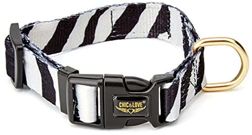 CYPBRANDS Chic & Love CL-02XS-LC Halsband Love Zebra für Hunde, Größe XS von CYPBRANDS