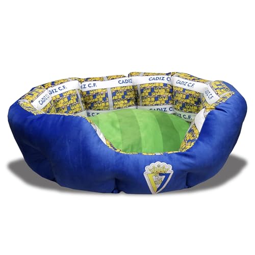 Cadiz CF - Bett für Haustiere, Hunde, Katzen, Kaninchen, Größe S/M, Verschiedene Größen erhältlich, Stadionform, freistehendes Kissen, offizielles Produkt (CyP Brands) von CYPBRANDS