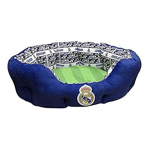 Real Madrid CF - Bett für Haustiere, Korbtyp, Größe L, Polyester, Blau und Weiß, offizielles Produkt (CyP Brands) von CYPBRANDS