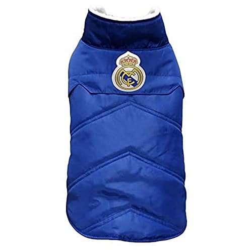 Real Madrid CF Hunde- oder Katzenmantel, Größe L, Blau, offizielles Produkt (CyP Brands) von CYPBRANDS