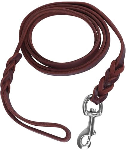 CYSFETENA 1.6m Fettlederleine Hund,Dunkelbraun Rindsleder Lederleine Hund Große Hunde,Geflochtenen Design Hundeleine Leder für Hunde Gehen Training Outdoor Aktivitäten Mittelgroße CYSFETENA 1.6m Fettlederleine Hund,Dunkelbraun Rindsleder Lederleine Hund Große Hunde,Geflochtenen Design Hundeleine Leder für Hunde Gehen Training Outdoor Aktivitäten Mittelgroße von CYSFETENA