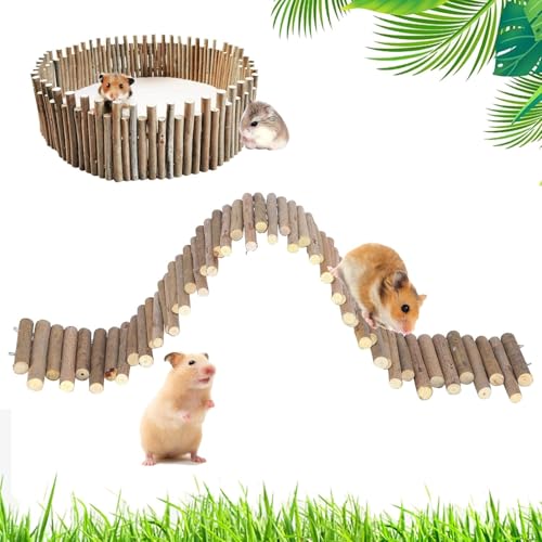 CYSFETENA 60CM Holzbrücke Hamster für Kleintiere, Stehende Kletterplattform Hamster Holzzaun, Biegbarer Hamster Leiter Brücke Spielzeug für Schildkröten, Ratten, Mäuse, Eidechsen CYSFETENA 60CM Holzbrücke Hamster für Kleintiere, Stehende Kletterplattform Hamster Holzzaun, Biegbarer Hamster Leiter Brücke Spielzeug für Schildkröten, Ratten, Mäuse, Eidechsen von CYSFETENA