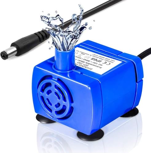 CYTGOUPER 1,6 L Haustier Trinkbrunnen Pumpe, Leise 12v Niedriger Stromverbrauch Ersatzpumpe Katzenbrunnen, Auslass OD 10,7mm ID 7,5mm Katzenbrunnen Pumpe mit 1,8m Kabel für Katzen CYTGOUPER 1,6 L Haustier Trinkbrunnen Pumpe, Leise 12v Niedriger Stromverbrauch Ersatzpumpe Katzenbrunnen, Auslass OD 10,7mm ID 7,5mm Katzenbrunnen Pumpe mit 1,8m Kabel für Katzen von CYTGOUPER