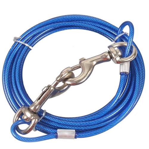 Hundeleine, 6/10 /15/16 /20/25 /30/33 Fuß Hunde Anbindekabel, Hundekabel für Camping, Wandern, Laufen, Parks(Blue,3mm*10ft) von CZMYCBG