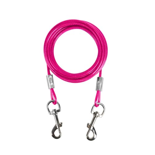 Hundeleine, 6/10 /15/16 /20/25 /30/33 Fuß Hunde Anbindekabel, Hundekabel für Camping, Wandern, Laufen, Parks(Pink,3mm*10ft) von CZMYCBG